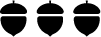 3 acorn icons signaling end of article