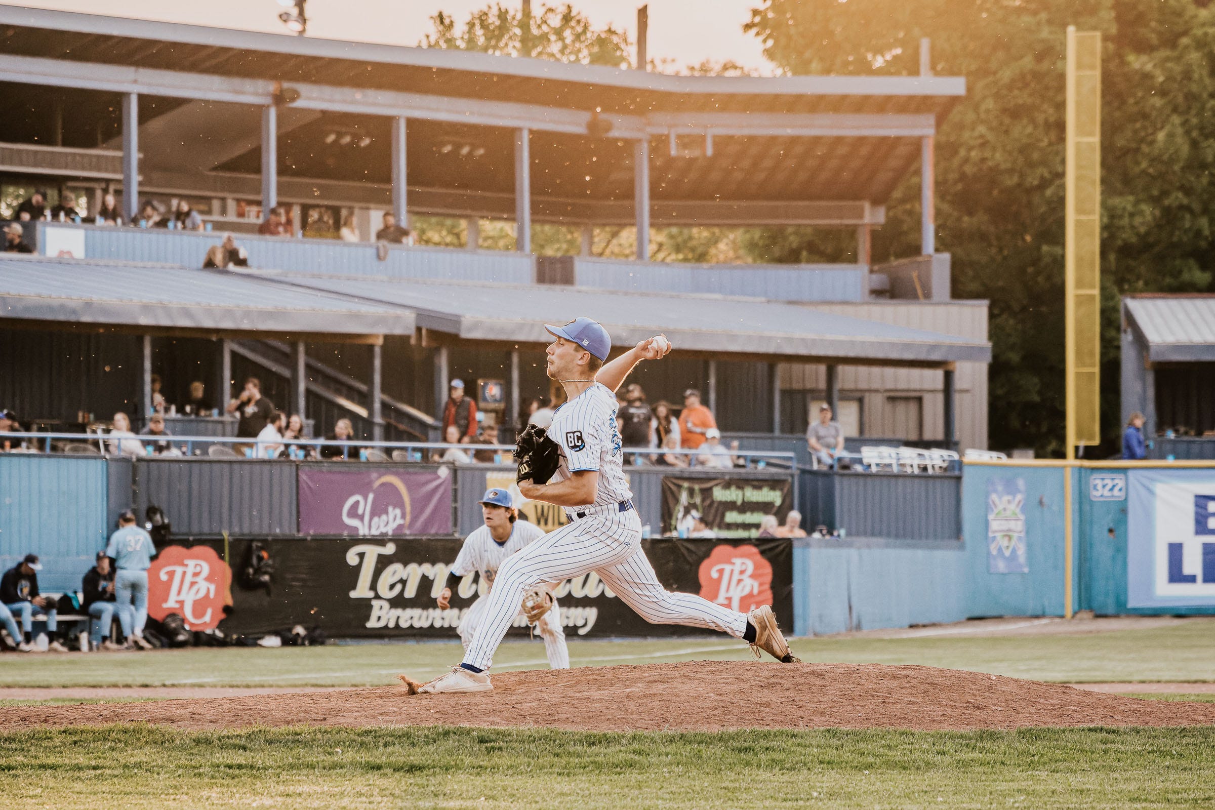 photo of Battle Jacks pitcher throwing from the mound